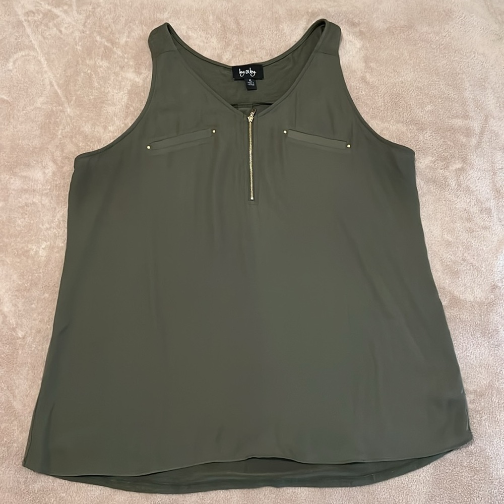 By & By Olive Green Tank Top Sz XL NWOT